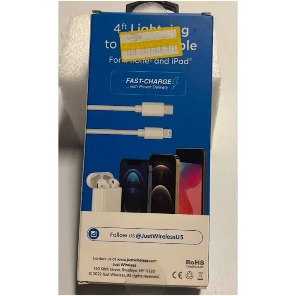 Just Wireless Lightning to USB-A Cable 6 ft MFi Certified Durable
